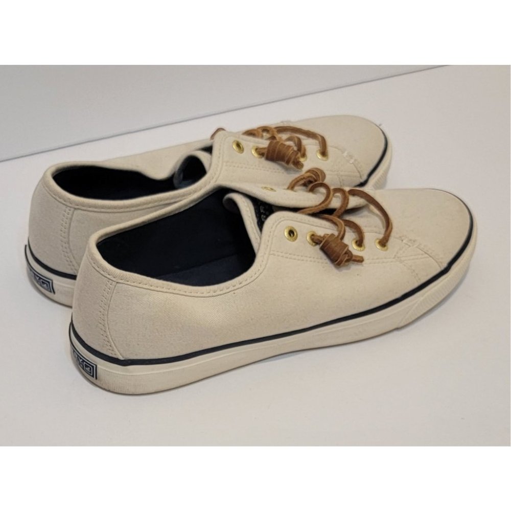 Sperry Women's Beige Top sider Fashion Seacost Sneaker Size 9M